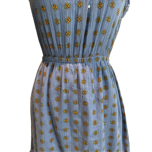 Paris Atelier &Other Stories Dress 100% cotton Blue Sleeveless BOHO size 4 fairy - Picture 9 of 15
